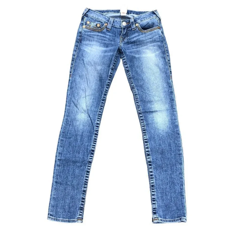 TRUE Religion Jeans Size 26 SKINNY Blue - Picture 4 of 6